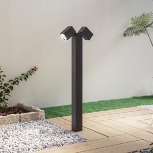 Lindby bornă luminoasă Othil, 2 becuri, 80 cm, antracit, metal, reglabil, Gri, Aluminiu, Modern
