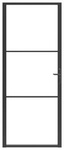 Ușă de interior, negru, 93x201,5 cm, sticlă ESG și aluminiu