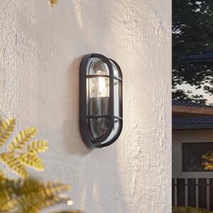 Lucande Aplică de exterior Serine, 27,1 cm, negru, aluminiu, reglabil, Negru, Aluminiu, Perete rotund