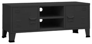 Dulap TV industrial, negru, 105x35x42 cm, metal
