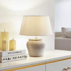 Lindby Lampă de masă Aelith, Ø 30 cm, alb, ceramică, E27, Alb, Camera de zi / sufragerie, Ceramică, Casă de țară / Rustic