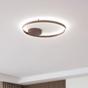 Lucande Smart LED plafonieră cu LED-uri Moise, cafea, CCT, Tuya, reglabil, Maro / Rugină, Camera de zi / sufragerie, Aluminiu, Modern