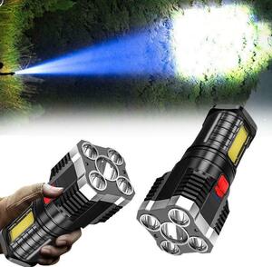 Set 2 x Lanterna de mana 6 LED, 1200 mAh, incarcare USB
