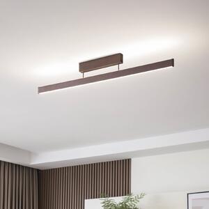 Lucande Smart LED plafonieră Mylosh, cafea, CCT, Tuya, reglabil, Maro / Rugină, Camera de zi / sufragerie, Aluminiu, Modern