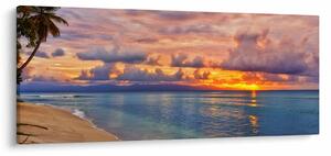 Tablou - Apus de soare la plajâ (120x50 cm)