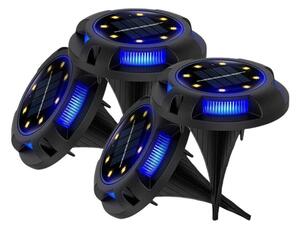 Set 4 lampi solare, picioruse detasabile si LED lateral