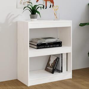 Bibliotecă/Separator cameră,alb,60x30x71,5 cm,lemn masiv de pin