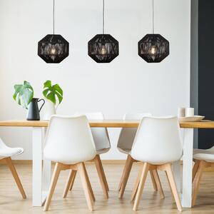 Searchlight Wicker lampă suspendată, 3 becuri, reglabil, Negru, Metal, Modern