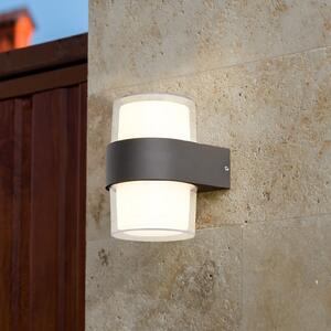 Searchlight LED de perete pentru exterior Pittsburgh up/downlight, negru, rotund, Negru, Metal, Modern