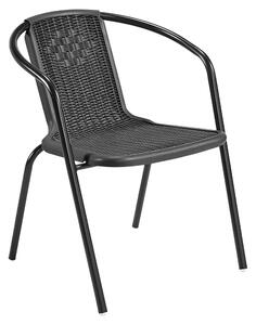 KONDELA Scaun de grădină stivuibil, negru, oţel/plastic, FRENY