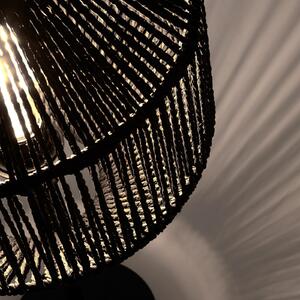 Searchlight Wicker lampă de masă, Negru, Camera de zi / sufragerie, Metal, Modern