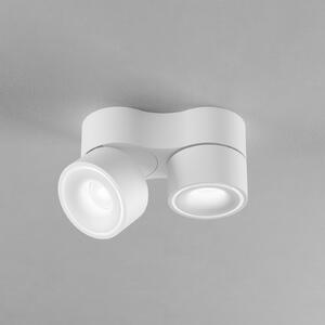 Egger Licht EGG DLS LED spot Clippo Duo alb/alb DALI DTW 2 becuri, reglabil, Camera de zi / sufragerie, Aluminiu, Modern, Plafon rotund direct