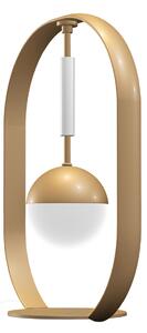 Aluminor Lampa de masă Tamara, auriu/alb, reglabil, Auriu / Alamă, Camera de zi / sufragerie, Metal, Design