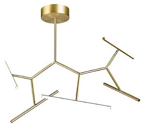 Zambelis Plafonieră LED 2071, 5 becuri 90 cm, auriu, reglabil, Auriu / Alamă, Camera de zi / sufragerie, Metal, Modern
