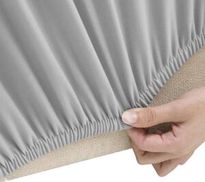 Husă elastică pentru canapea cu 4 locuri poliester jersey gri