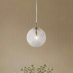 TK Lighting Suspensie Cadix din sticlă, o singură lumină, Ø 21 cm, reglabil, Transparent, Camera de zi / sufragerie, Sticlă