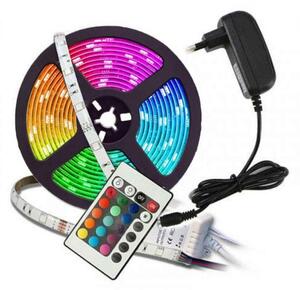 Set 3 x Banda LED RGB 5 M, multicolor cu telecomanda