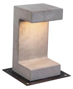 Zambelis Lampă LED cu soclu E191, beton, înălțime 30 cm, Gri, Beton, Modern