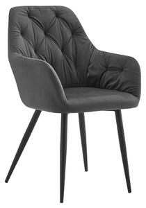 KONDELA Fotoliu de design, material Velvet gri închis, VERIO NEW