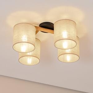 TK Lighting Plafonieră Deva, 4 becuri, textil, reglabil, Bej, Camera de zi / sufragerie, Țesătură / Textil, Scandinavă