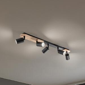 TK Lighting Spot de tavan Cover Wood, 5 becuri, reglabil, Lemn, Camera de zi / sufragerie, Lemn