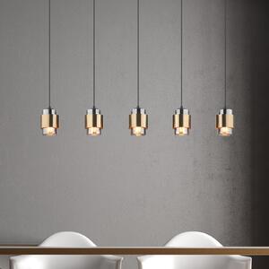 Globo Lampă suspendată Milley, lungime 105 cm, culoare alamă, 5 becuri., reglabil, Auriu / Alamă, Camera de zi / sufragerie, Metal, Modern