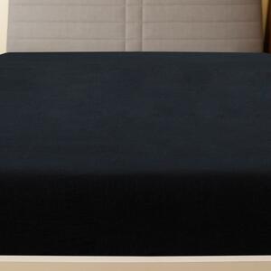 Cearșaf de pat cu elastic, negru, 100x200 cm, bumbac