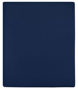 Cearșaf de pat cu elastic, 2 buc, bleumarin, 100x200 cm, bumbac