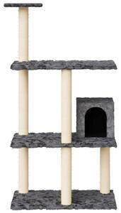 Ansamblu pisici cu stâlpi din funie sisal, gri închis, 119 cm