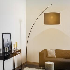 TK Lighting Moby Black lampadar cu abajur textil, Negru, Camera de zi / sufragerie, Metal, Umbrelă în picioare
