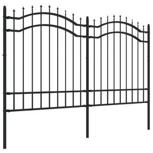 Gard grădină cu vârfuri negru 165 cm oțel vopsit electrostatic