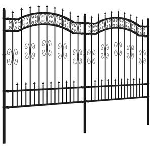 Gard grădină cu vârfuri negru 165 cm oțel vopsit electrostatic