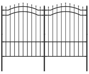 Gard grădină cu vârfuri negru 190 cm oțel vopsit electrostatic