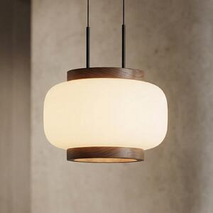 Quitani Lampă suspendată LED Shiro, cu 1 bec, înălțime reglabilă, sticlă, reglabil, Alb, Camera de zi / sufragerie, Sticlă, Design