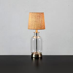 Markslöjd Lampa de masă Costero, transparentă/naturală, 43 cm, Bej, Camera de zi / sufragerie, Sticlă