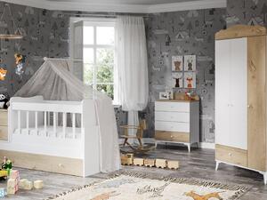 Set mobilier pentru camera copiilor Poduli 1 (stejar + alb) . 1092726