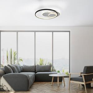 Paul Neuhaus Mailak plafonieră LED, rotundă, Negru, Camera de zi / sufragerie, Aluminiu, Modern, Plafon rotund direct