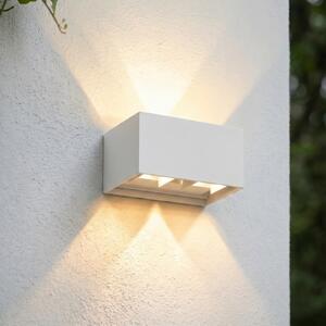 Lindby Lampă de exterior cu LED Nivar, unghiulară, albă, 20 cm, IP54, Alb, Metal, Modern