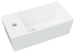 Chiuvetă de baie, alb, 48x25x15 cm, ceramică