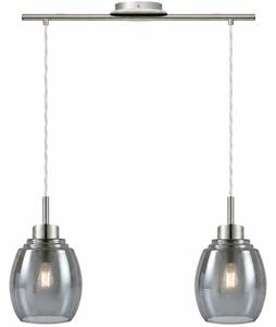 BRILAGI - LED lustră pe cablu RETRO GLASS 2xE27/60W/230V crom mat/gri fumuriu