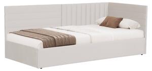 KONDELA Pat cu somieră, 90x200, ţesătură crem Velvet, MEVIA