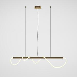 Maytoni Tau LED lampă suspendată cu tub de lumină, Auriu / Alamă, Camera de zi / sufragerie, Aluminiu, Modern