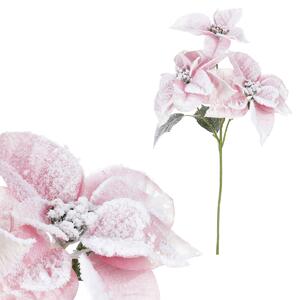 Floare artificială Poinsettia, albă