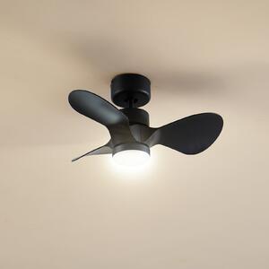 Lindby Ventilator de tavan LED Enon, negru, motor DC, silențios, reglabil, Negru, Camera de zi / sufragerie, Metal, Modern