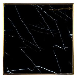 Masa patrata cu blat din sticla Osteria 75,5 x 70 x 70 cm negru/auriu