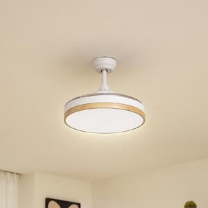 Lindby Ventilator de tavan cu LED Oras, alb, DC, silențios, Ø 107 cm, Alb, Camera de zi / sufragerie, Plastic, Modern