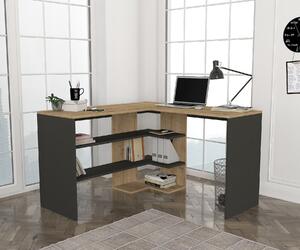Birou Multifuncțional, Modern Workspace, UnicUtil, 120 x 120 x 73.8 cm, Bardolino-Antracit, UUDESK05