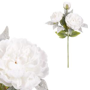 Bujor artificial, 3 flori, alb