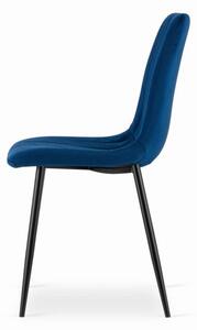 Set de 4 scaune din catifea albastră LAVA