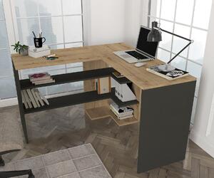 Birou Multifuncțional, Modern Workspace, UnicUtil, 120 x 120 x 73.8 cm, Bardolino-Antracit, UUDESK05